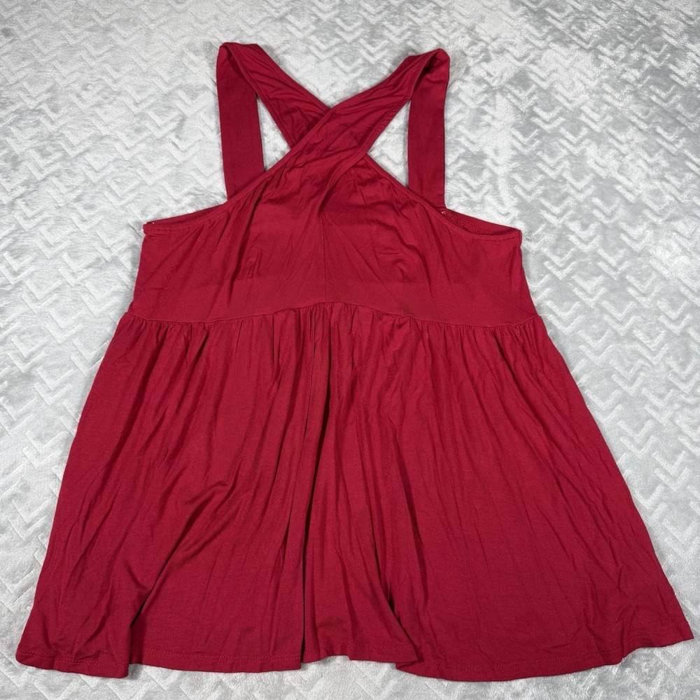 Torrid Size 1 Top Super Soft Halter‎ Neck Surplice Red Babydoll Tank 1X (14/16)